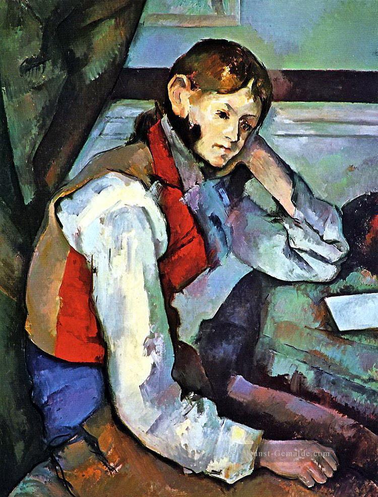 Junge in einer roten Weste 2 Paul Cezanne Ölgemälde